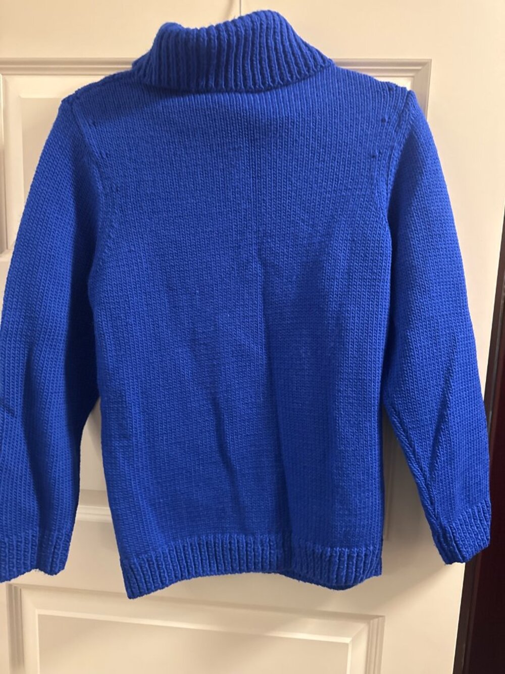 Victoria Beckham Chunky Cable Knit Turtleneck Sweater Cobalt Blue Size M